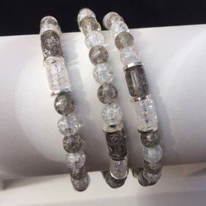 Handmade Crackle glass bracelet